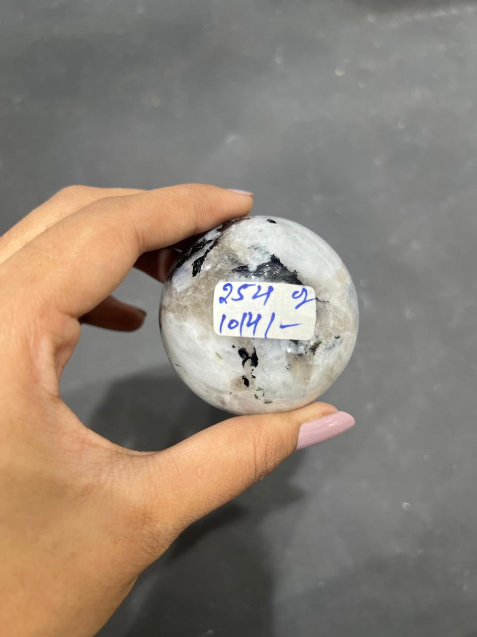 Rainbow Moonstone Sphere 254g - AEORA ROCKS INDIA -Healing Crystals superstore