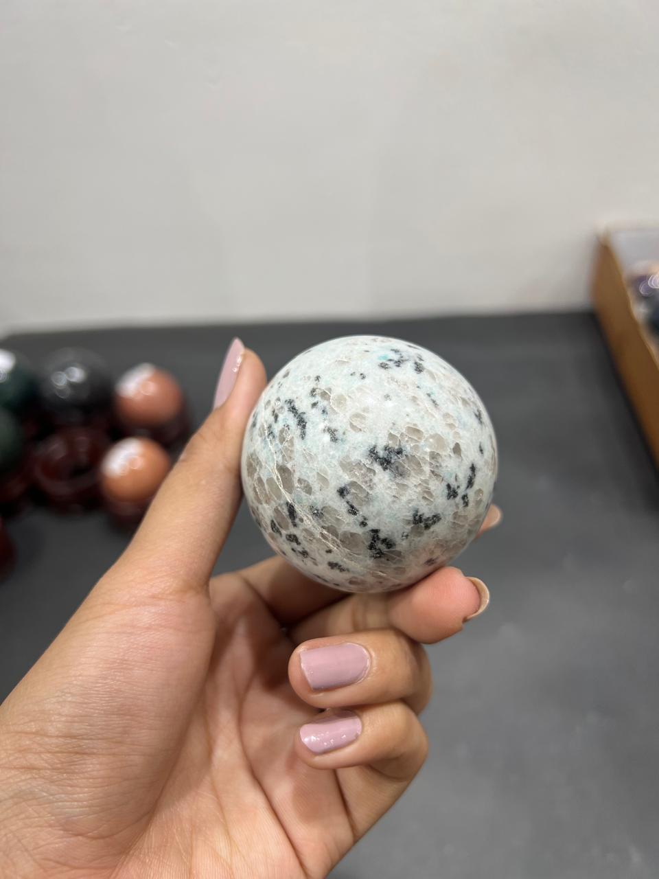 Kiwi Jasper Sphere 230g - AEORA ROCKS INDIA -Healing Crystals superstore