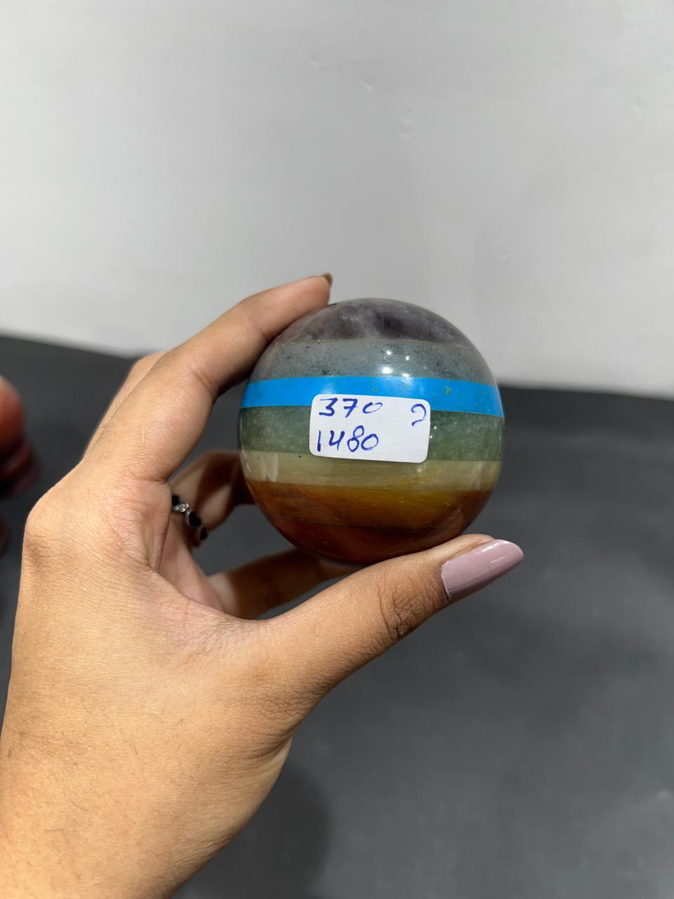 7 Chakra Sphere 370g - AEORA ROCKS INDIA -Healing Crystals superstore