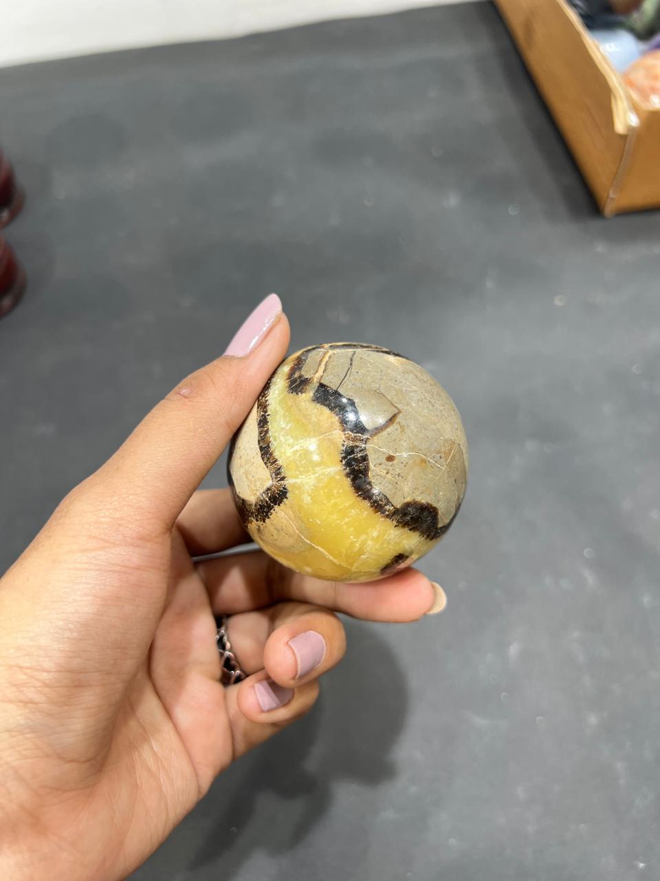 Septarian Nodule Sphere 255g - AEORA ROCKS INDIA -Healing Crystals superstore