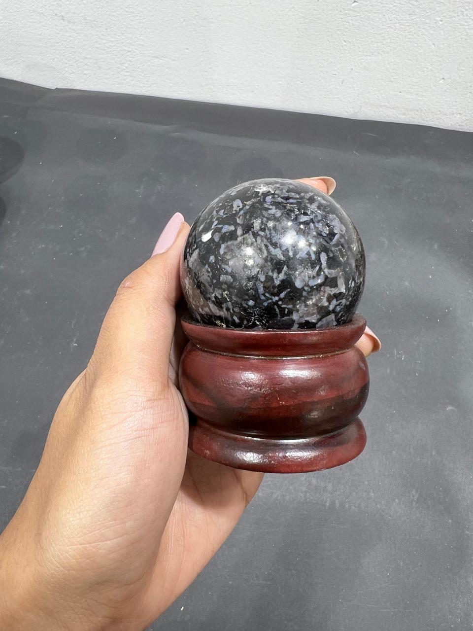 Snowflake Obsidian Sphere 220g - AEORA ROCKS INDIA -Healing Crystals superstore