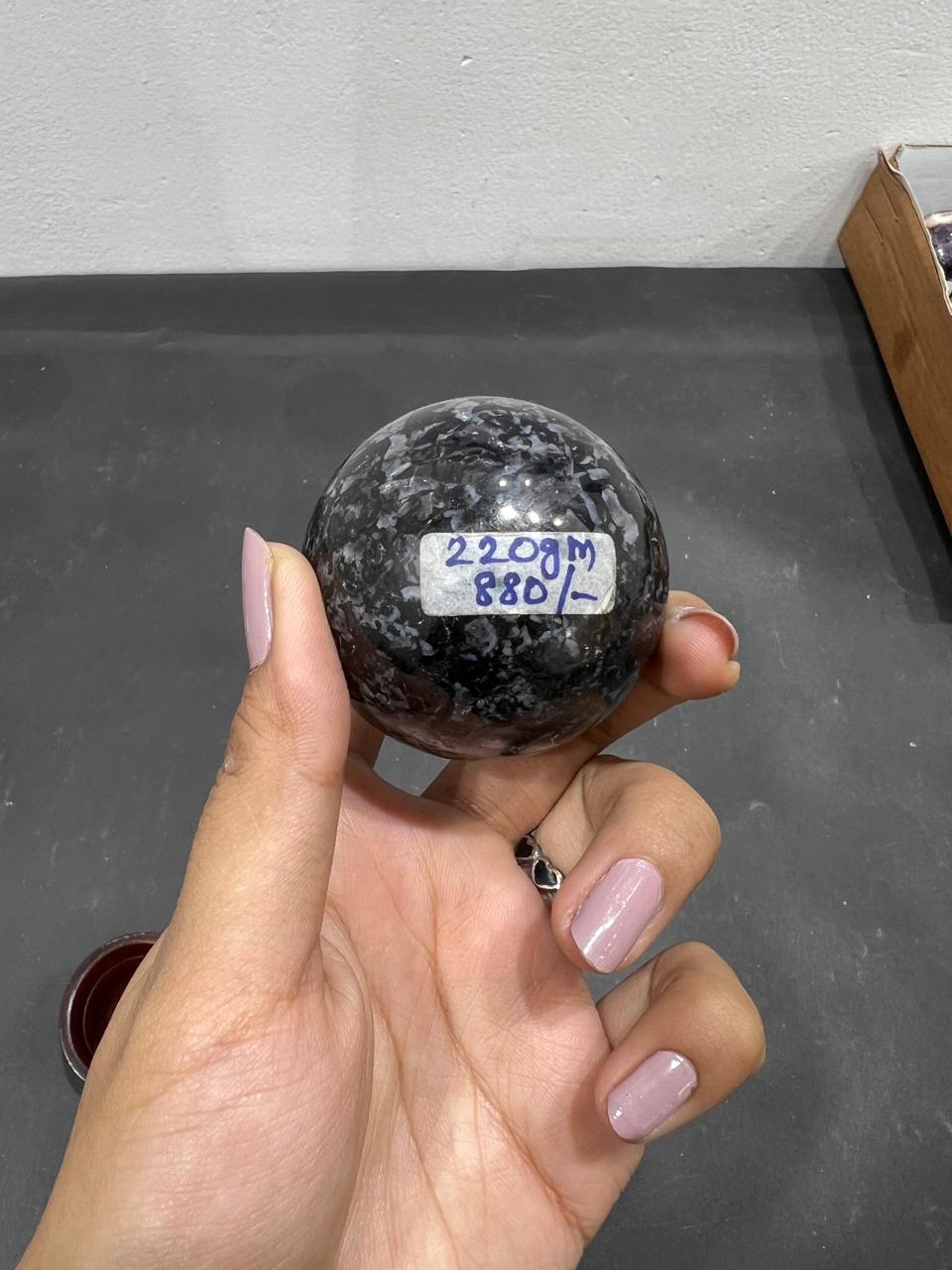 Snowflake Obsidian Sphere 220g - AEORA ROCKS INDIA -Healing Crystals superstore