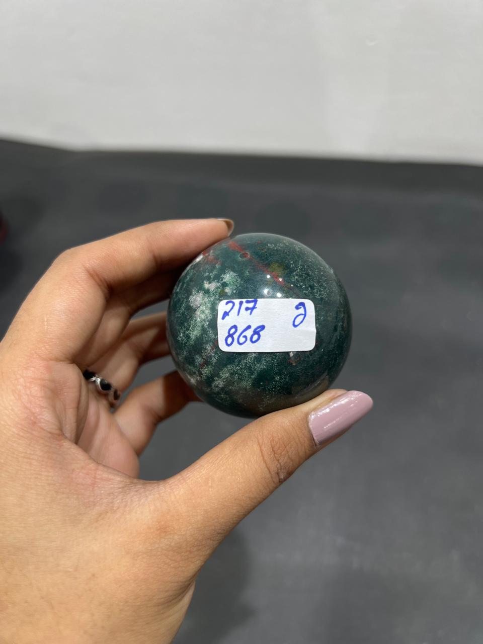 Bloodstone Sphere 217g - AEORA ROCKS INDIA -Healing Crystals superstore