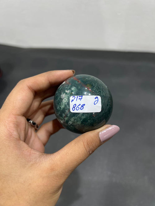 Bloodstone Sphere 217g - AEORA ROCKS INDIA -Healing Crystals superstore