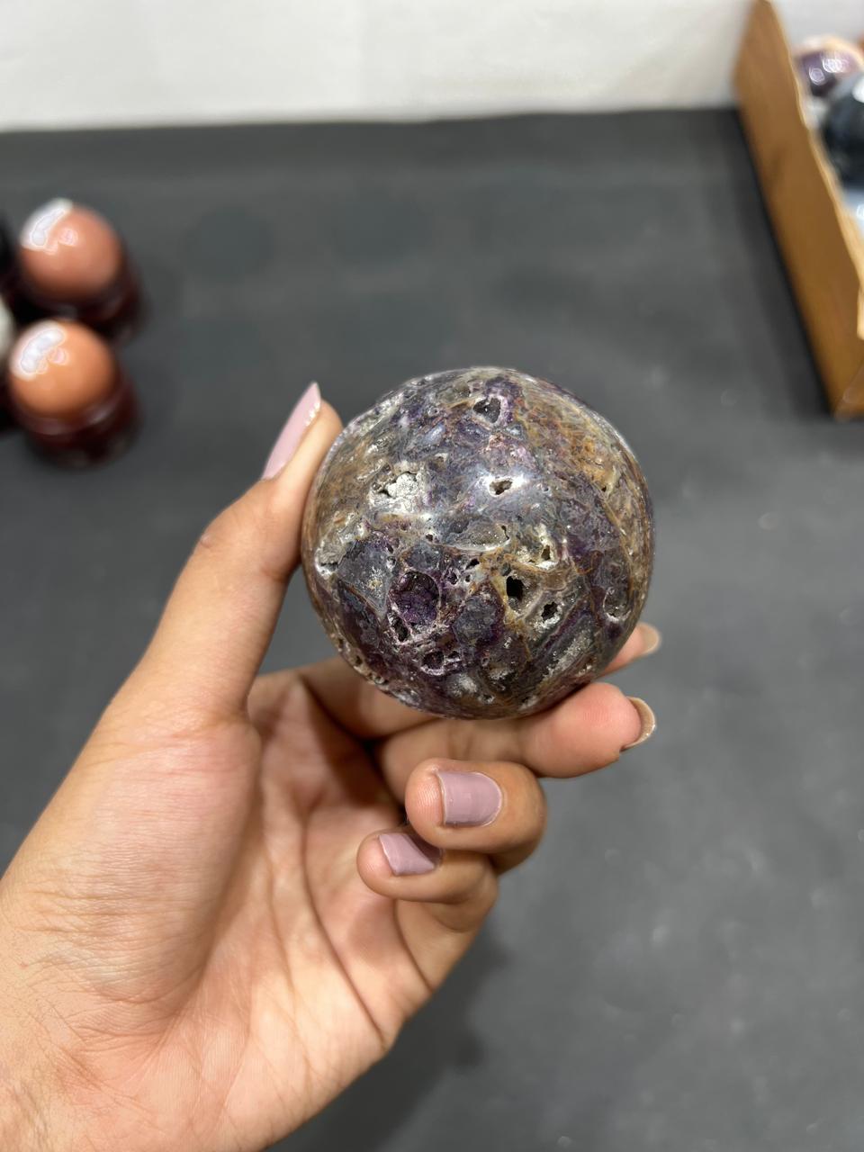 Phosphodorite Sphere 264g - AEORA ROCKS INDIA -Healing Crystals superstore