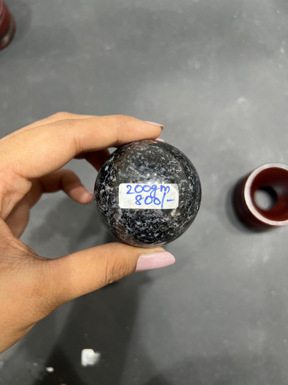 Snowflake Obsidian Sphere 200g - AEORA ROCKS INDIA -Healing Crystals superstore