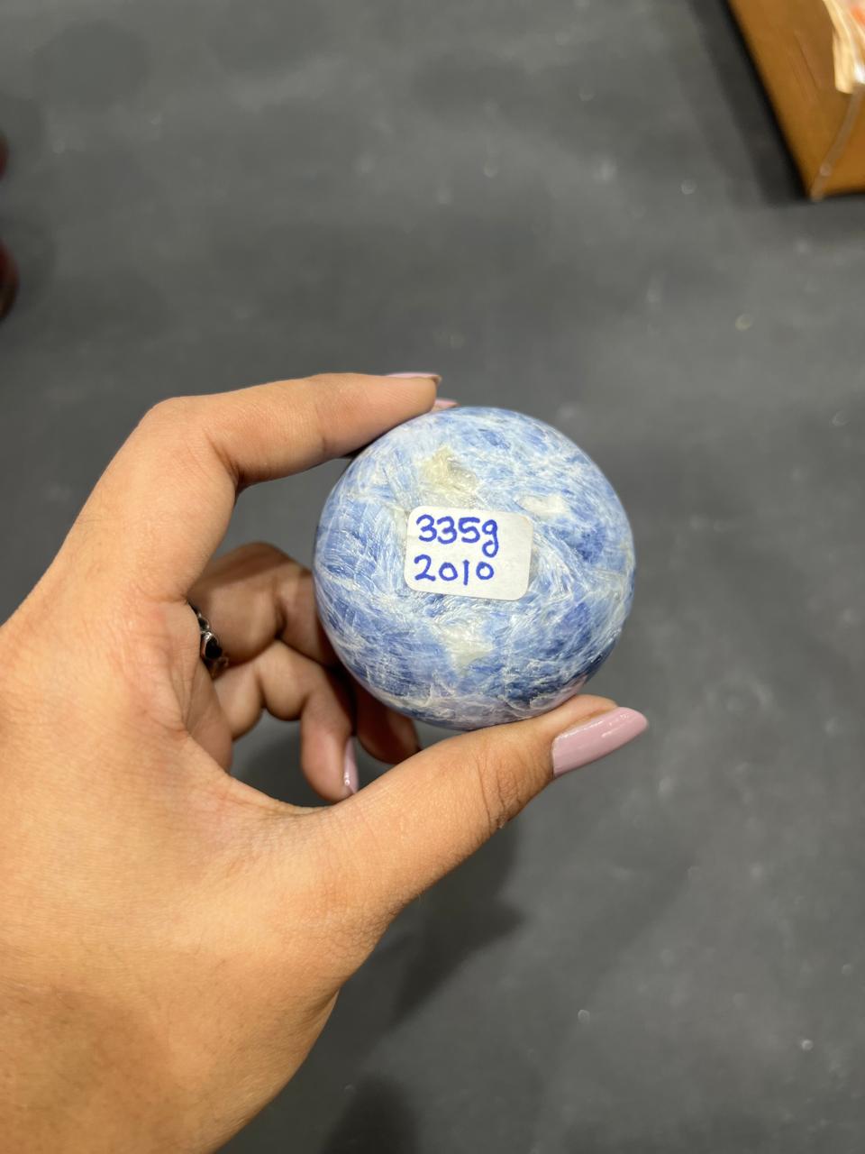 Blue Kynite Sphere 335g - AEORA ROCKS INDIA -Healing Crystals superstore