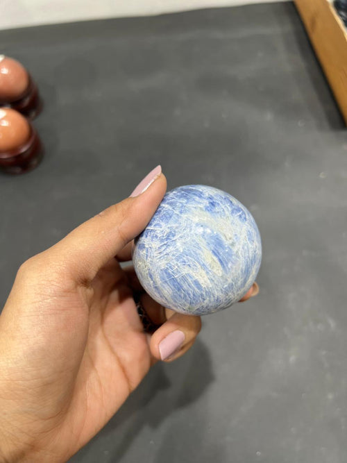 Blue Kynite Sphere 335g - AEORA ROCKS INDIA -Healing Crystals superstore