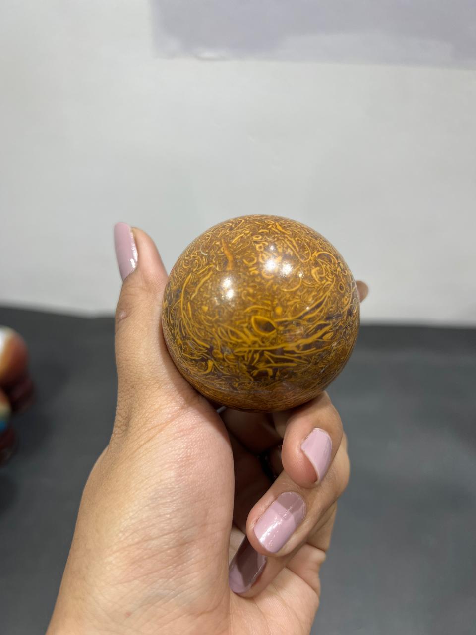 Maryam Jasper Sphere 194g - AEORA ROCKS INDIA -Healing Crystals superstore