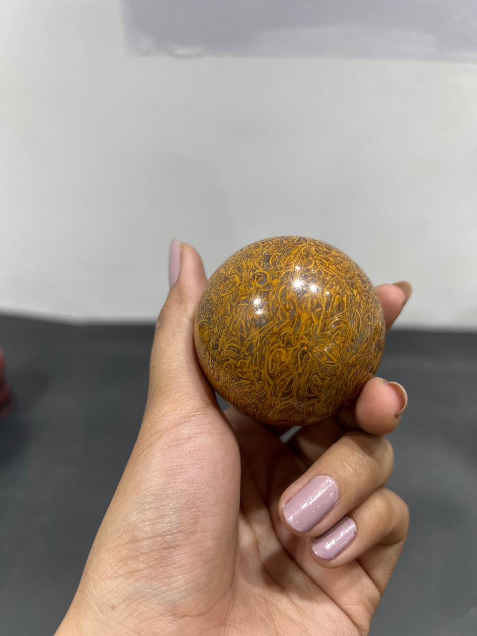 Maryam Jasper Sphere 199g - AEORA ROCKS INDIA -Healing Crystals superstore