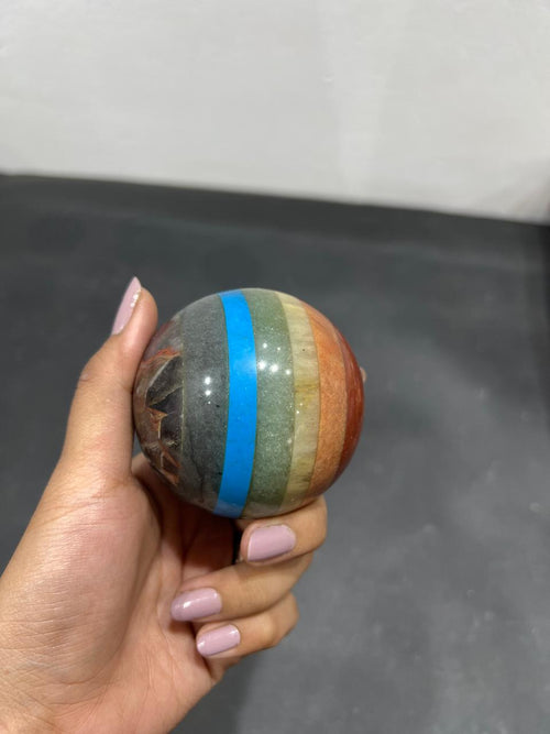 7 Chakra Sphere 419g - AEORA ROCKS INDIA -Healing Crystals superstore