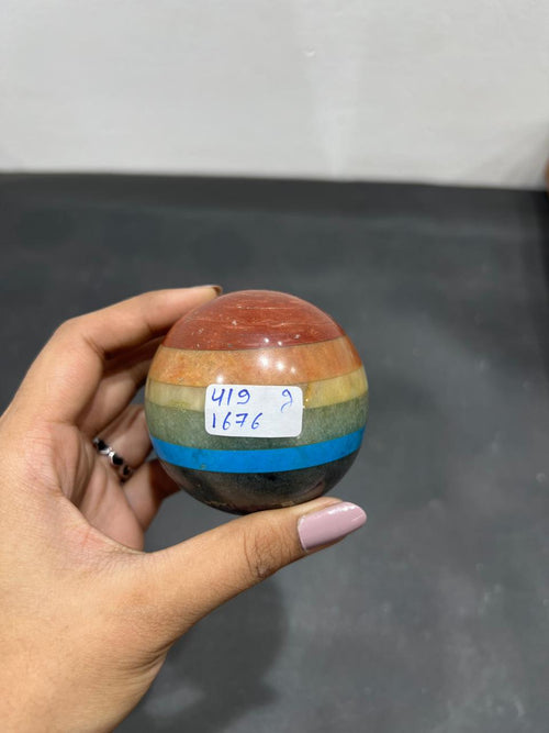7 Chakra Sphere 419g - AEORA ROCKS INDIA -Healing Crystals superstore
