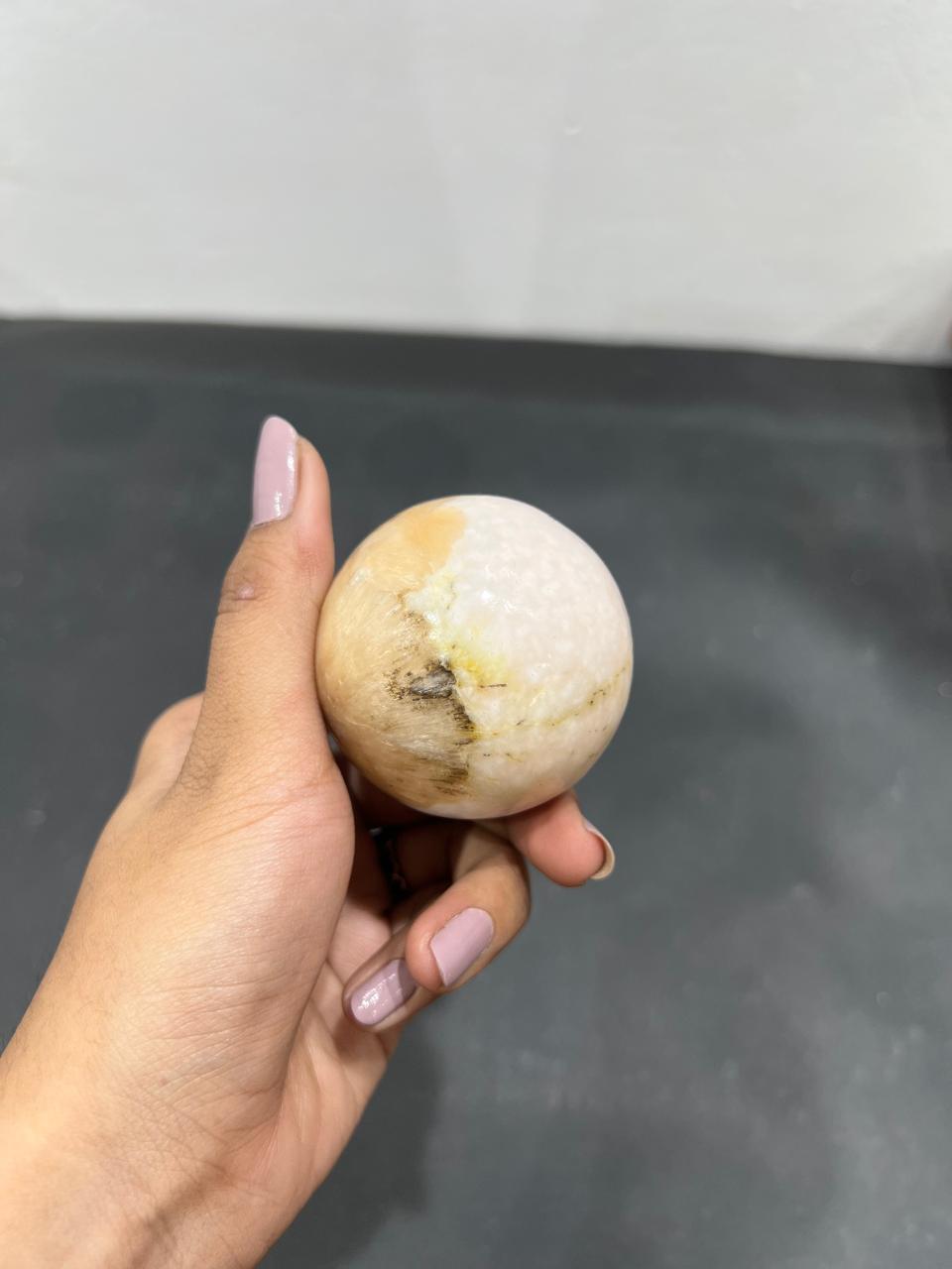 Stilbite Scolecite Sphere 191g - AEORA ROCKS INDIA -Healing Crystals superstore