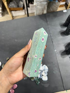 Ruby Zoisite Tower 342g - AEORA ROCKS INDIA -Healing Crystals superstore