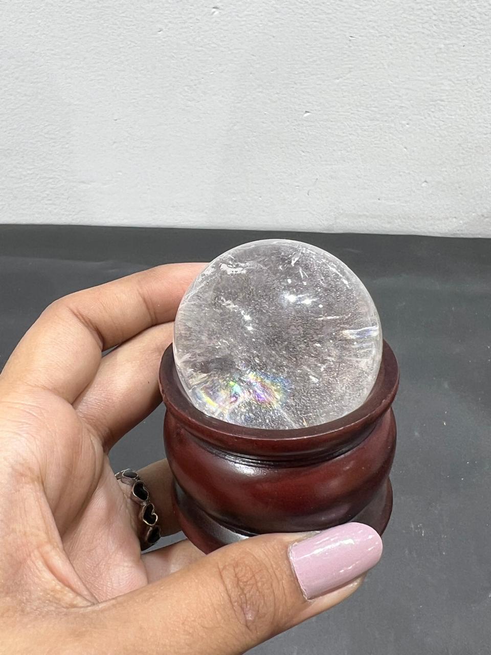 Lemurian Quartz Sphere 116g - AEORA ROCKS INDIA -Healing Crystals superstore