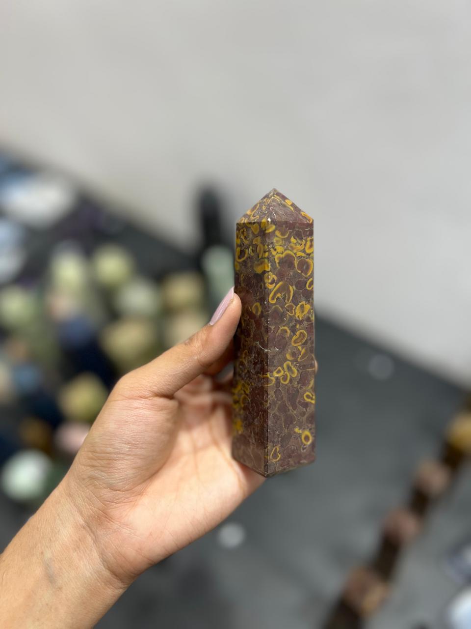 Fruit Jasper Tower 221g - AEORA ROCKS INDIA -Healing Crystals superstore