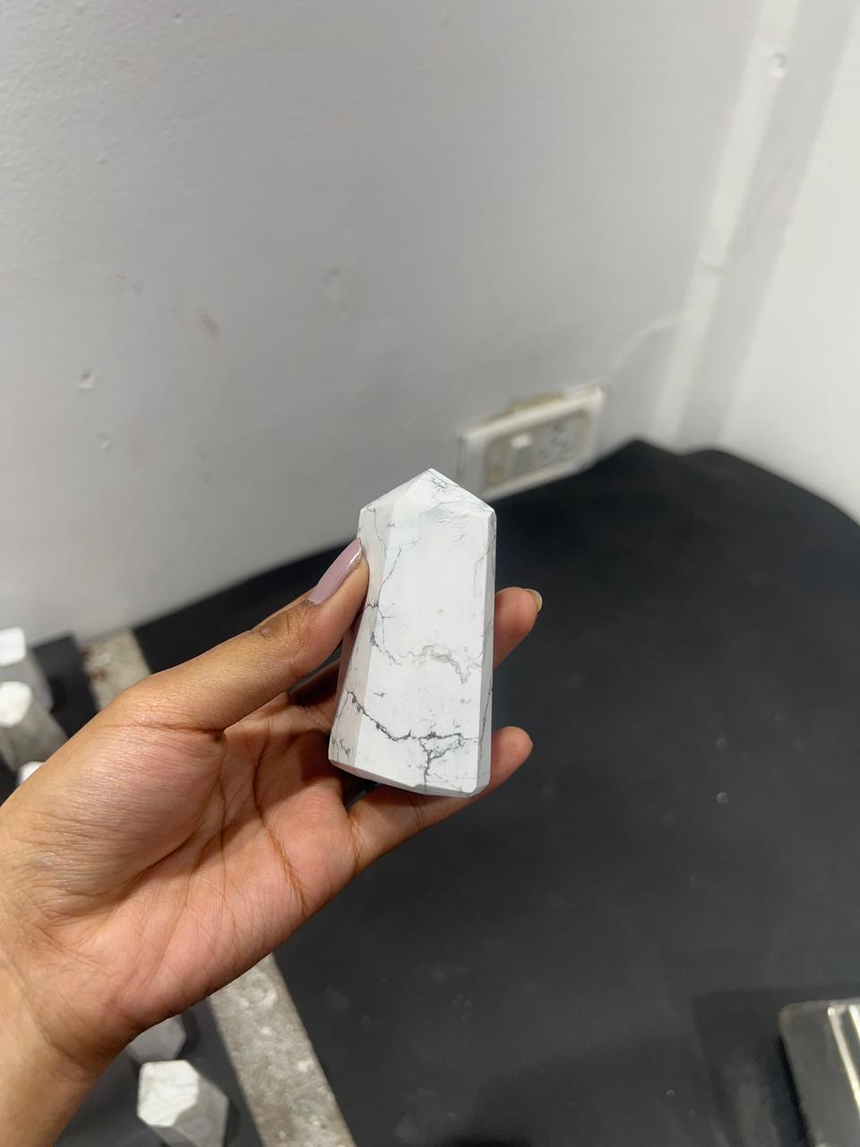 howlite stone tower 177 - AEORA ROCKS INDIA -Healing Crystals superstore