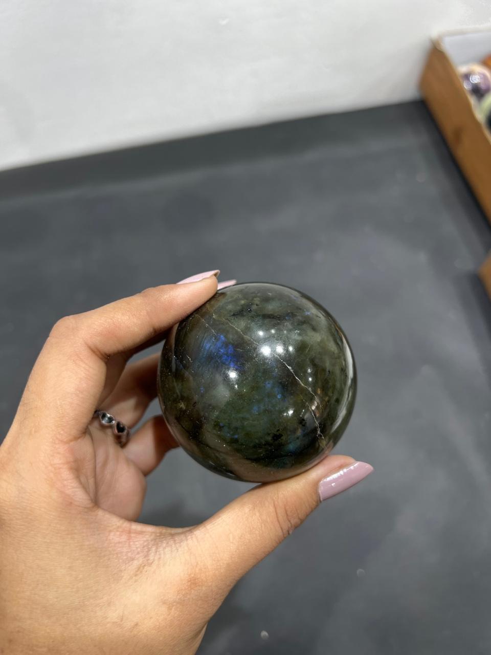 Labradorite Sphere 360g - AEORA ROCKS INDIA -Healing Crystals superstore
