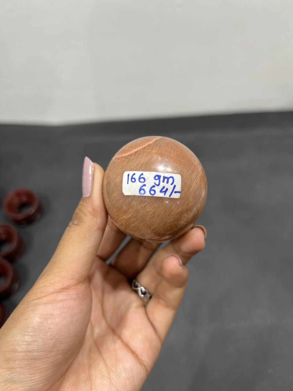 Orange Moonstone Sphere 166g - AEORA ROCKS INDIA -Healing Crystals superstore