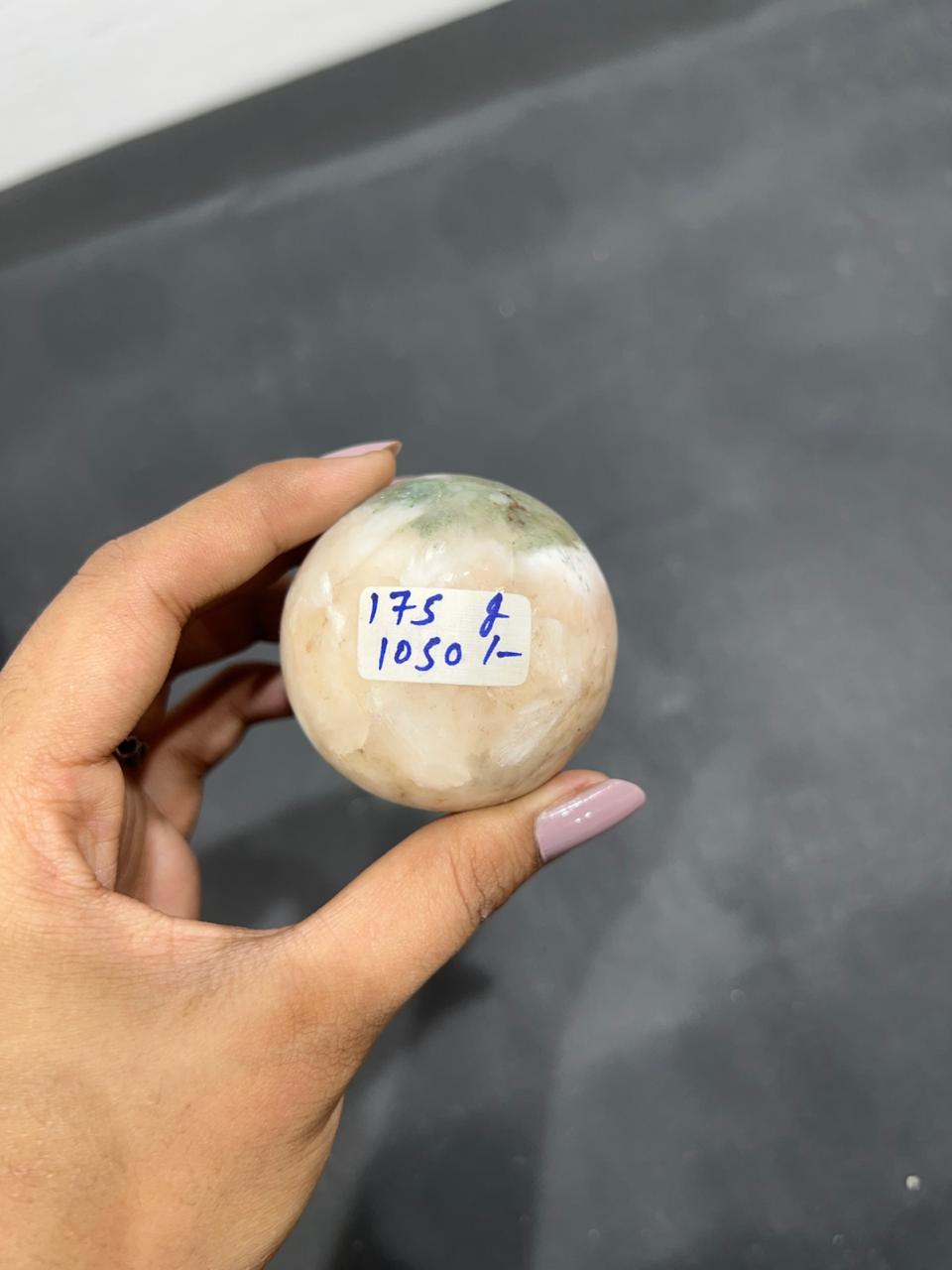 Stilbite Heulandite Sphere 175g - AEORA ROCKS INDIA -Healing Crystals superstore