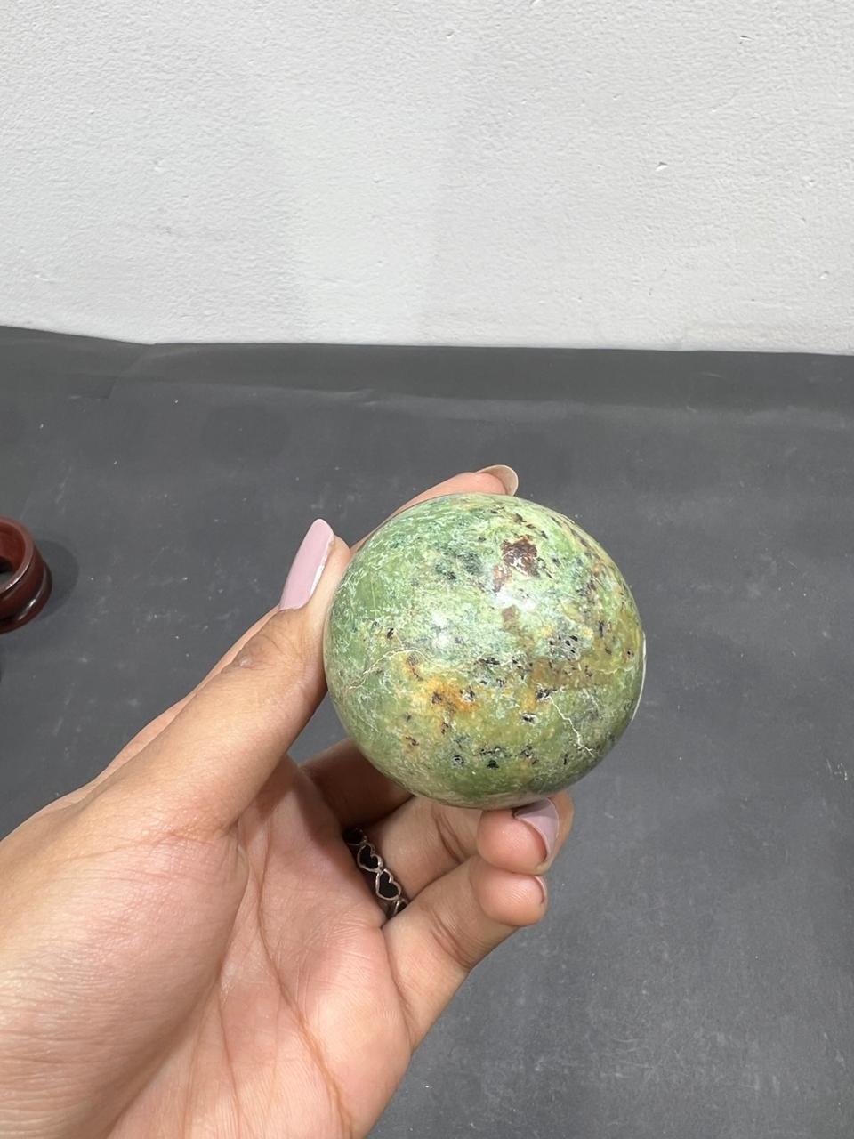 Chrysoprase Sphere 160g - AEORA ROCKS INDIA -Healing Crystals superstore