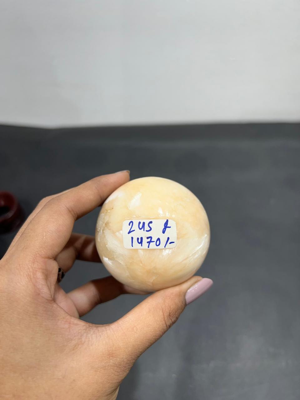 Stilbite Sphere 245g - AEORA ROCKS INDIA -Healing Crystals superstore