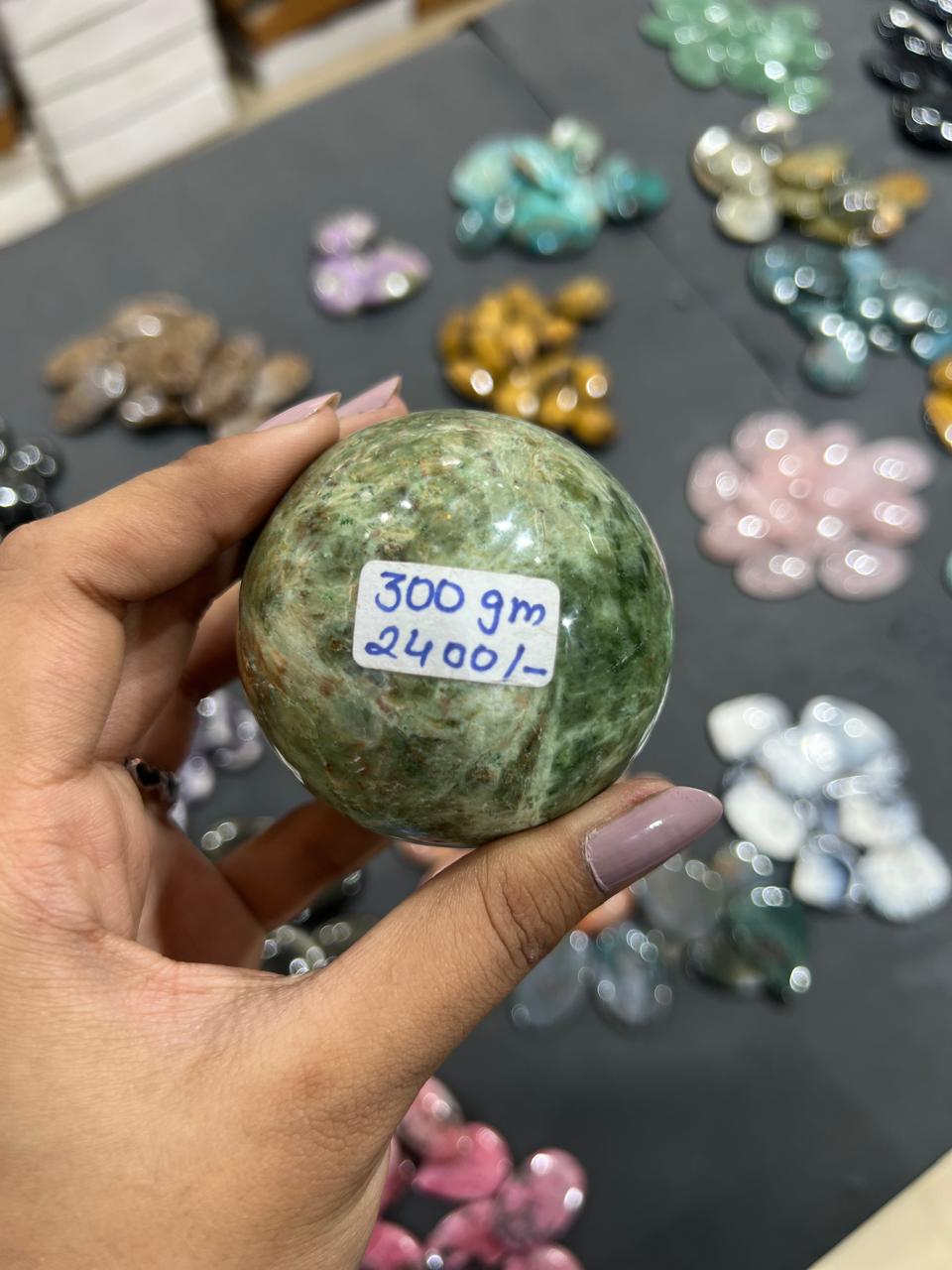 Chrysoprase Sphere 300g - AEORA ROCKS INDIA -Healing Crystals superstore