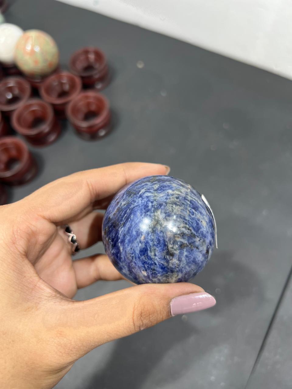 Sodalite Sphere 211g - AEORA ROCKS INDIA -Healing Crystals superstore