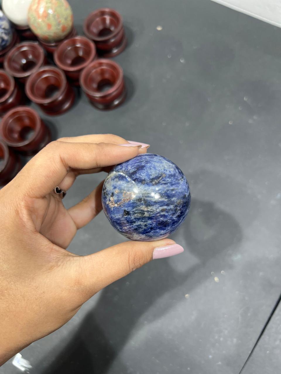 Sodalite Sphere 144g - AEORA ROCKS INDIA -Healing Crystals superstore