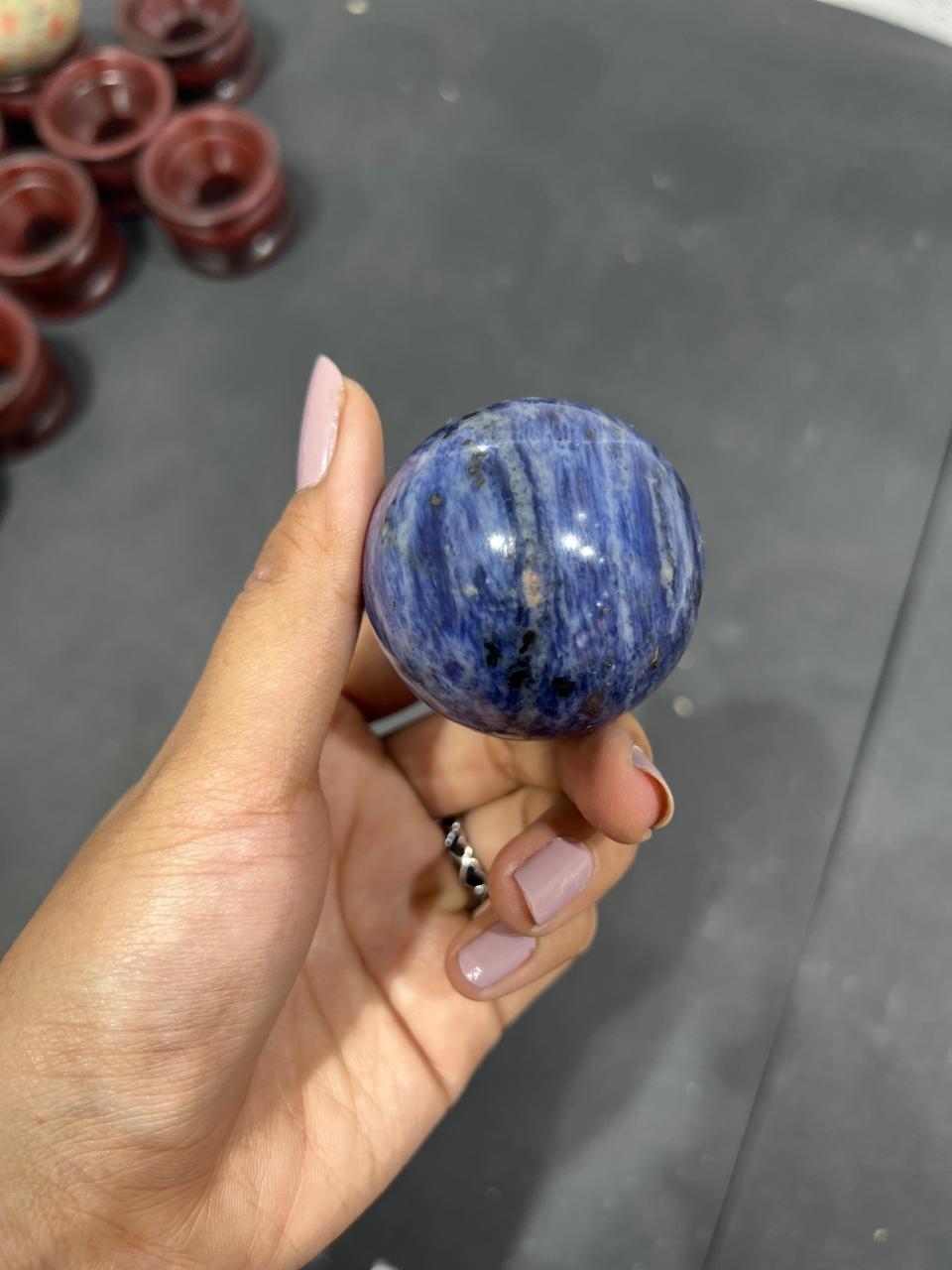 Sodalite Sphere 169g - AEORA ROCKS INDIA -Healing Crystals superstore