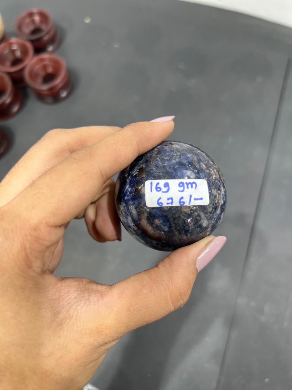 Sodalite Sphere 169g - AEORA ROCKS INDIA -Healing Crystals superstore