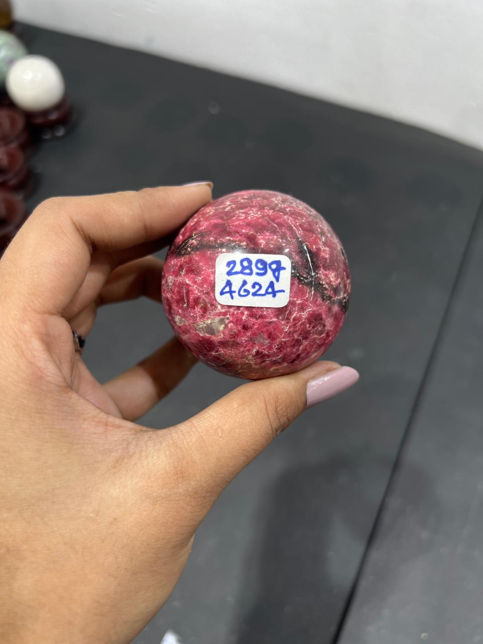 Thulite Sphere 299g - AEORA ROCKS INDIA -Healing Crystals superstore