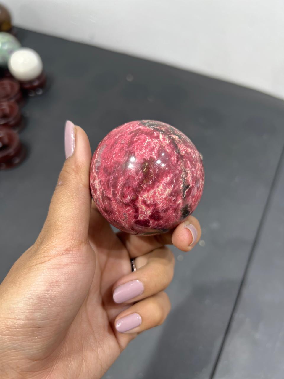 Thulite Sphere 299g - AEORA ROCKS INDIA -Healing Crystals superstore