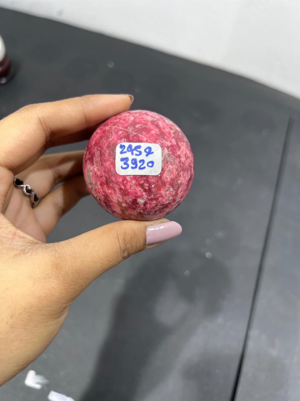 Thulite Sphere 245g - AEORA ROCKS INDIA -Healing Crystals superstore