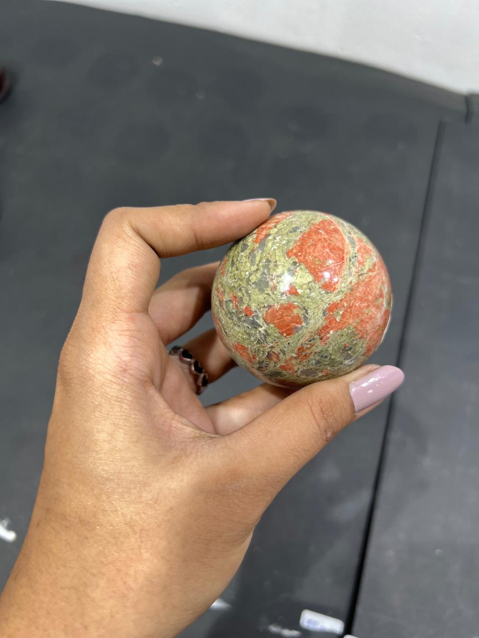 Unakite Sphere 282g - AEORA ROCKS INDIA -Healing Crystals superstore