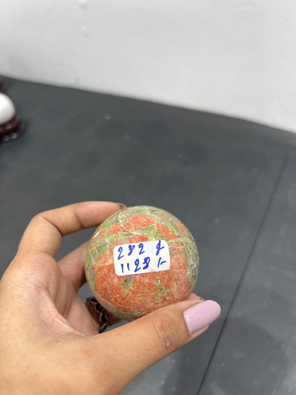 Unakite Sphere 282g - AEORA ROCKS INDIA -Healing Crystals superstore