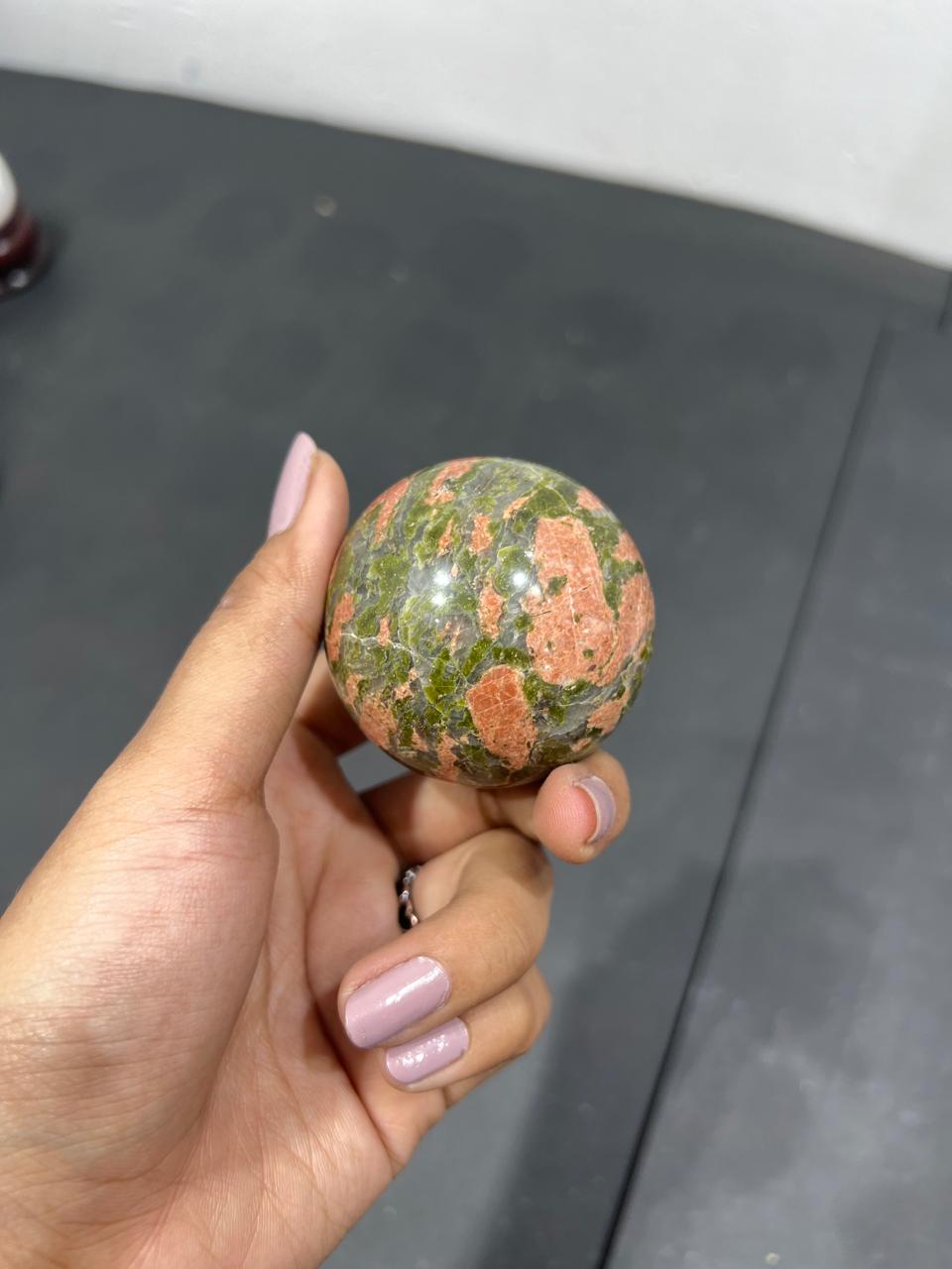 Unakite Sphere 196g - AEORA ROCKS INDIA -Healing Crystals superstore