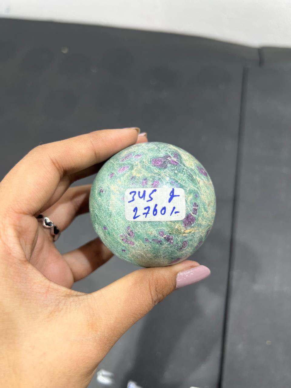 Ruby Zoisite Sphere 245g - AEORA ROCKS INDIA -Healing Crystals superstore