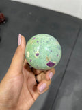 Ruby Zoisite Sphere 313g - AEORA ROCKS INDIA -Healing Crystals superstore