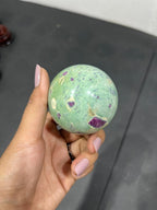 Ruby Zoisite Sphere 313g - AEORA ROCKS INDIA -Healing Crystals superstore