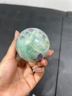Ruby Zoisite Sphere 245g - AEORA ROCKS INDIA -Healing Crystals superstore