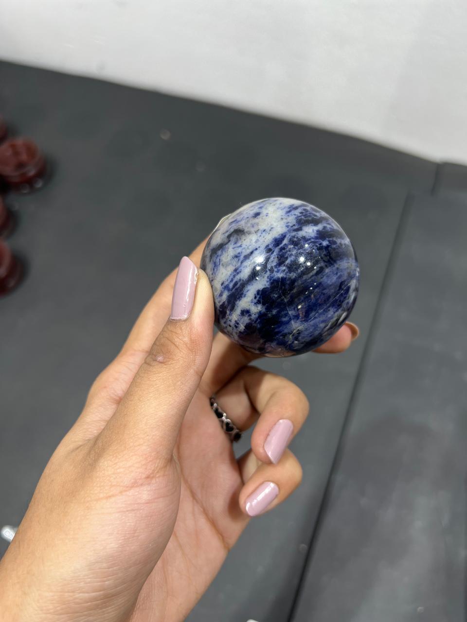 Sodalite Sphere 186g - AEORA ROCKS INDIA -Healing Crystals superstore