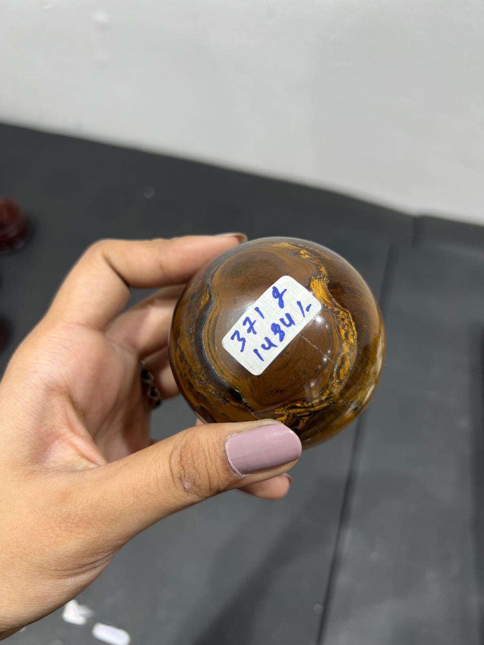 Tiger Eye Sphere 371g - AEORA ROCKS INDIA -Healing Crystals superstore