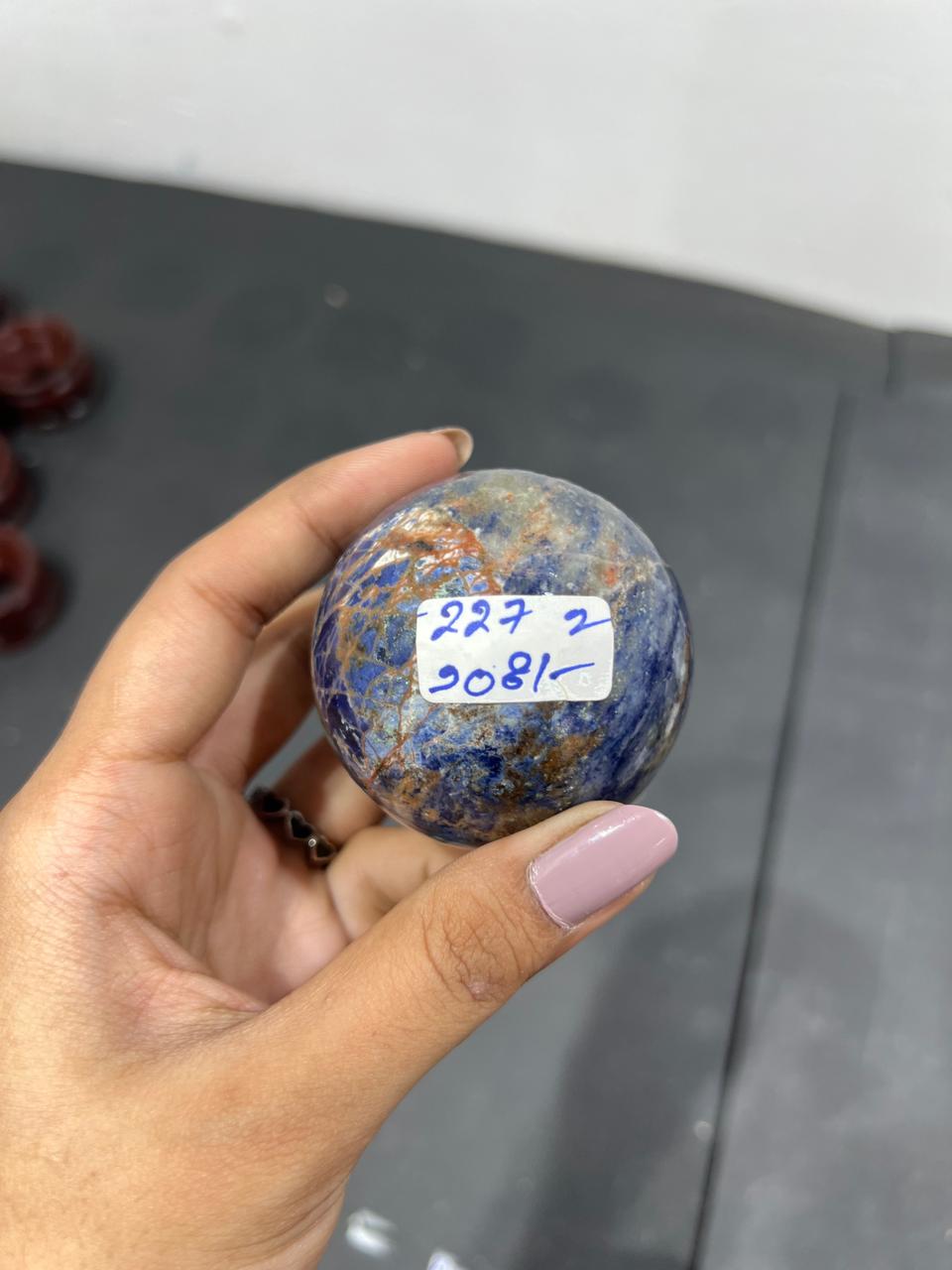 Sodalite Sphere 227g - AEORA ROCKS INDIA -Healing Crystals superstore