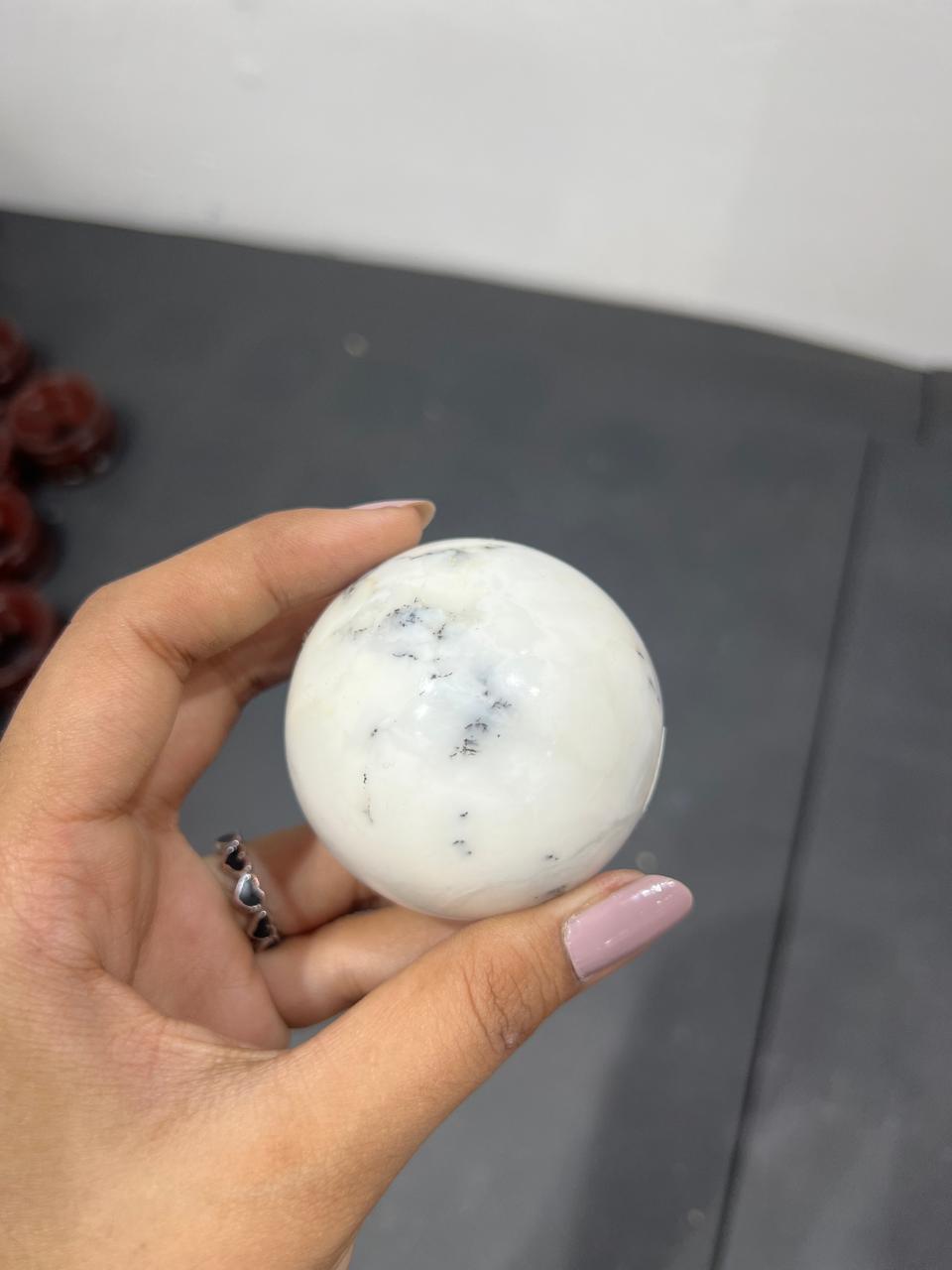 Dendratic Opal Sphere 260g - AEORA ROCKS INDIA -Healing Crystals superstore