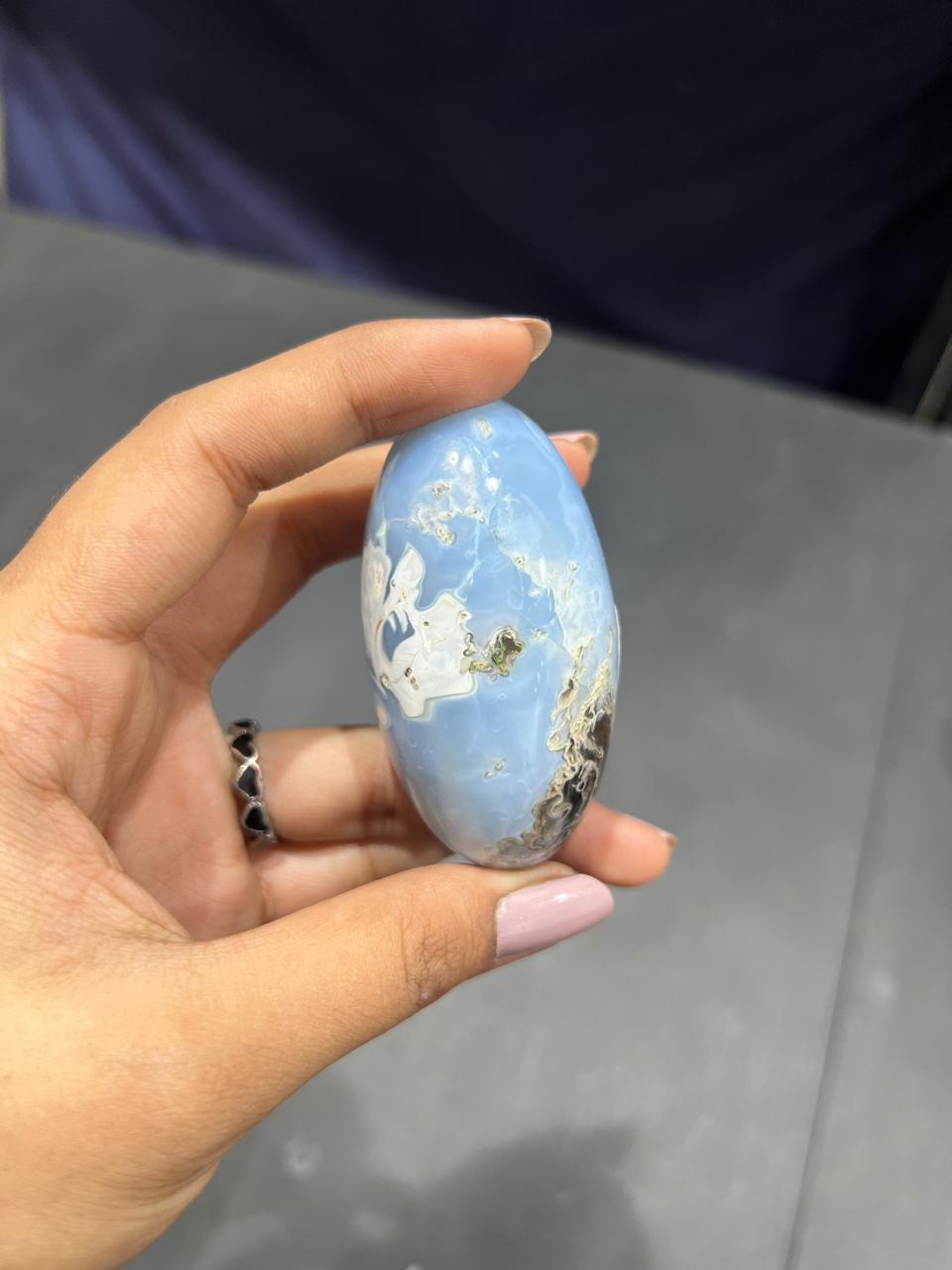 Blue Opal Lingam 101g - AEORA ROCKS INDIA -Healing Crystals superstore