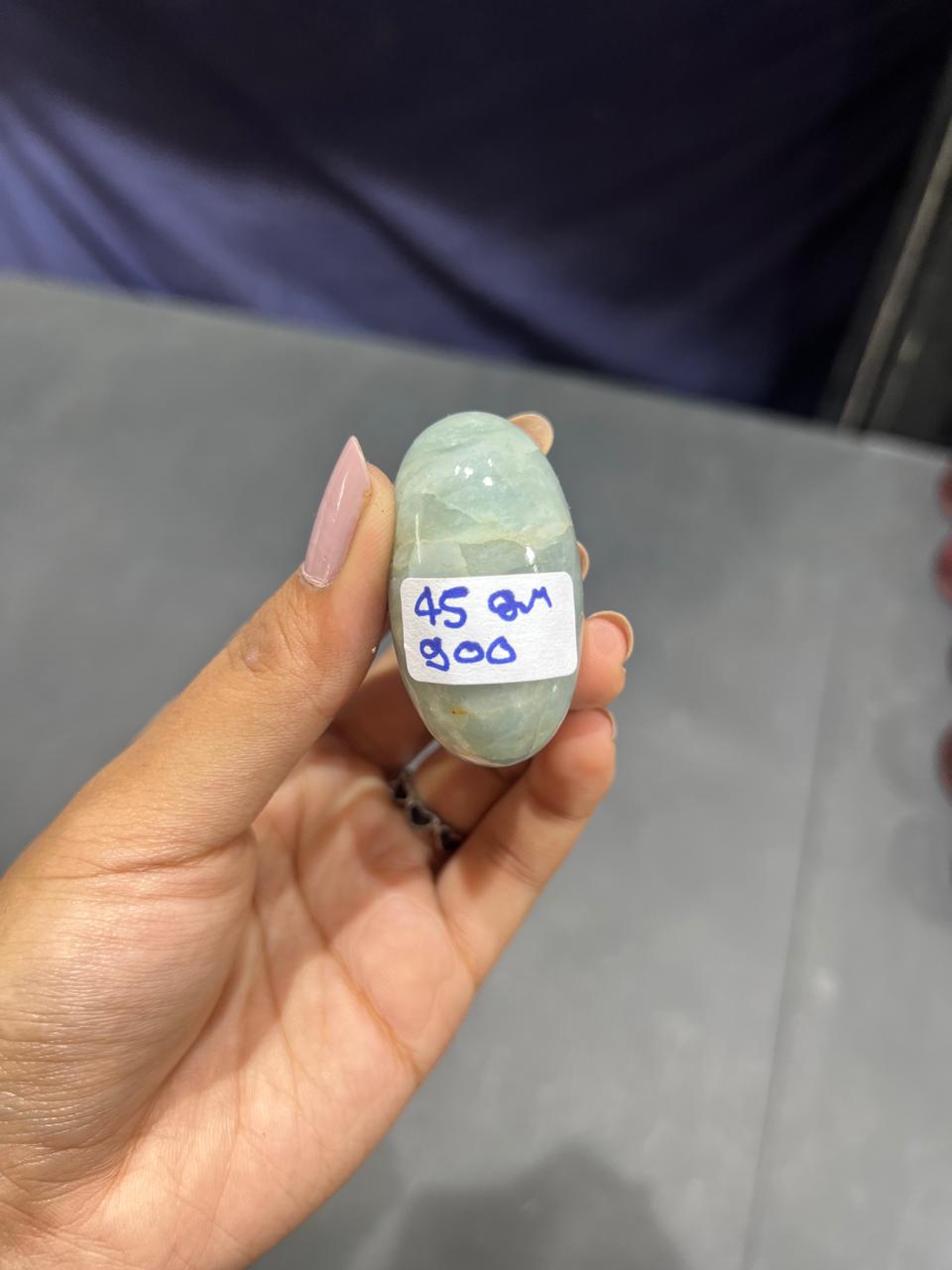 Aquaamrine Lingam 45g - AEORA ROCKS INDIA -Healing Crystals superstore