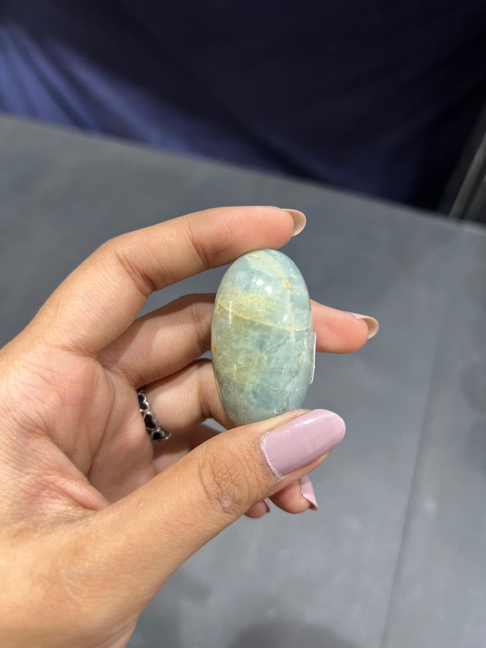 Aquaamrine Lingam 45g - AEORA ROCKS INDIA -Healing Crystals superstore