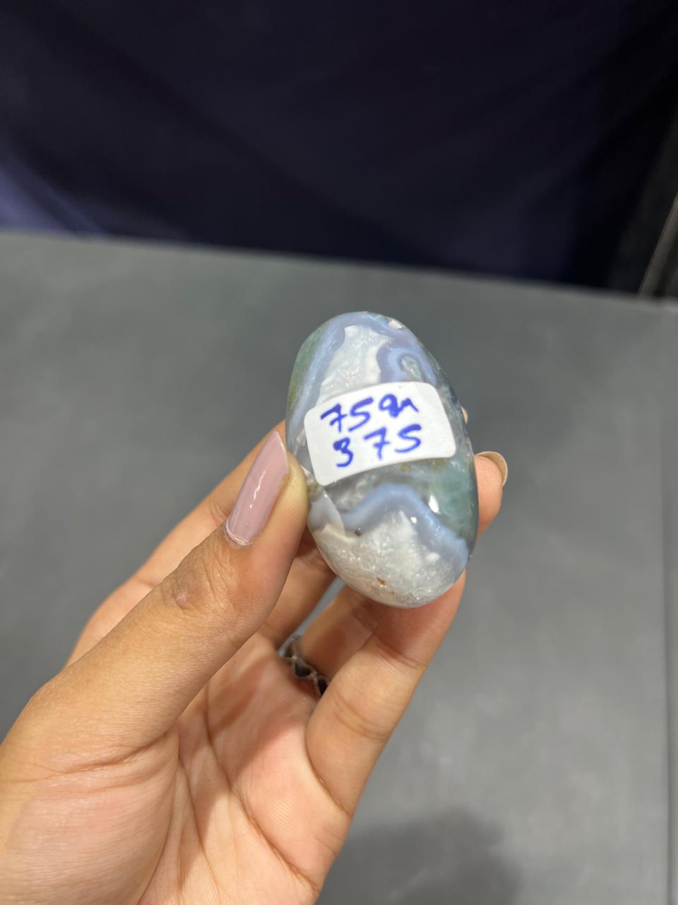 Moss Agate Lingam 75g - AEORA ROCKS INDIA -Healing Crystals superstore
