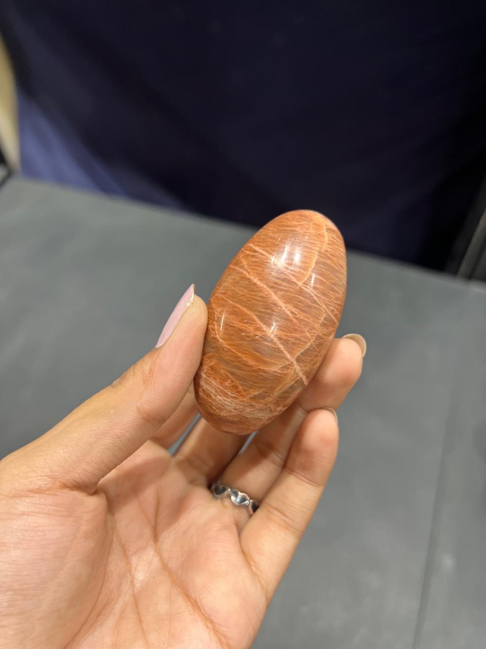 Orange Moonstone Lingam 100g - AEORA ROCKS INDIA -Healing Crystals superstore